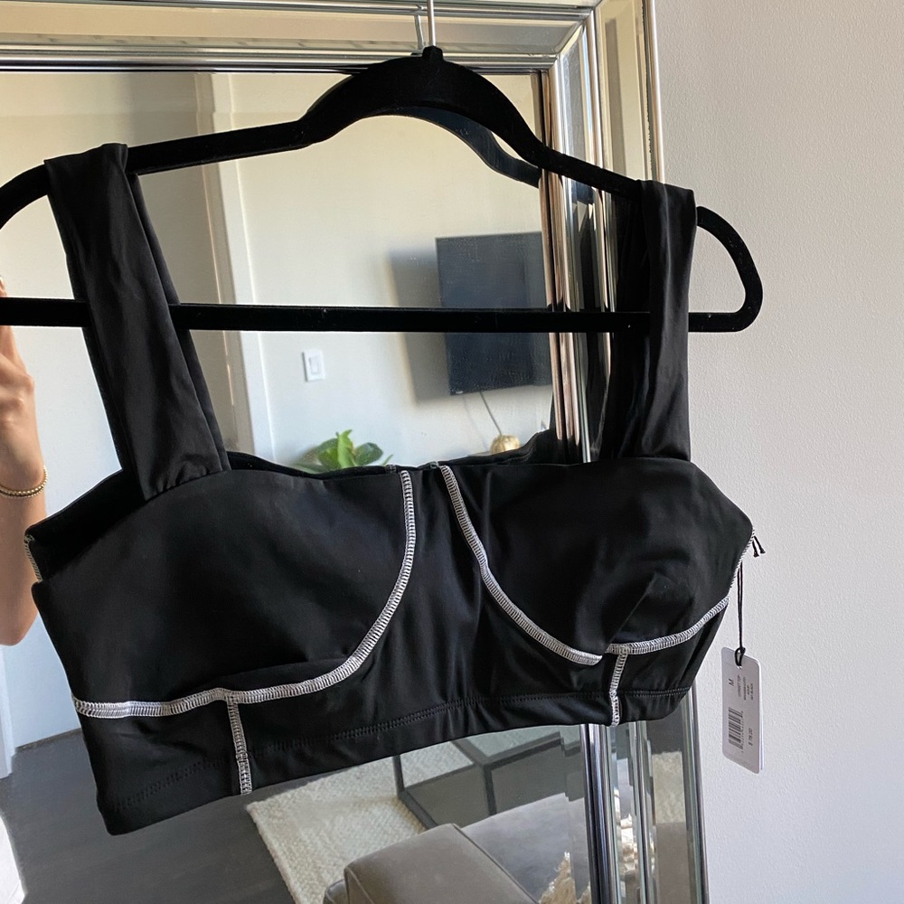 We Wore What Black Corset M Sports Bra